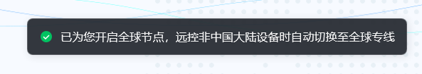 连接成功并自动切换到全球专线