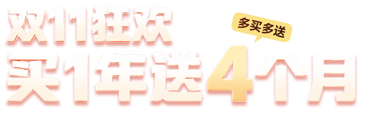 双11狂欢 买1年送4个月